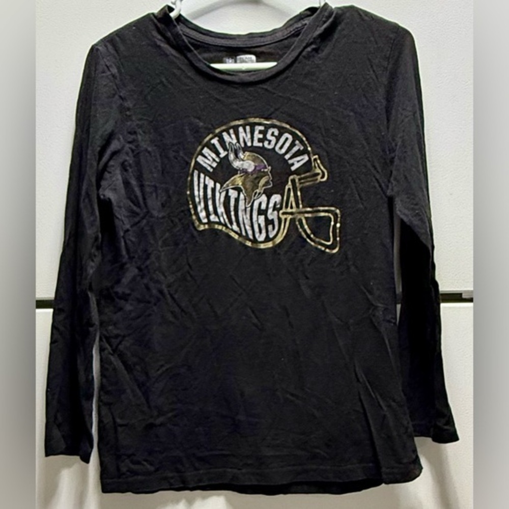 🏜️NFL Team Apparel Black MN Vikings Long Sleeve Shirt